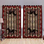 running black horse tribal pattern print blackout curtains horse lovers house gift blackout window curtains 100 polyester 417 1079 0
