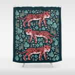 safari tiger by andrea lauren shower curtain 0