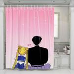 sailor moon in love aesthetic shower curtains 0