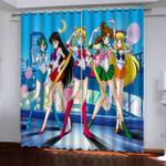 sailor moon pattern curtains blackout window drapes 0