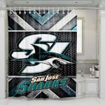 san jose sharks logo nhl shower curtains 0
