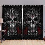 scary death devil black angel wing skull the dead halloween decor blackout window curtains 100 polyester 417 1079 0
