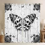 scary skull butterfly pattern ink curtain skull butterfly lovers blackout window curtains 100 polyester 41 7 107 9 0