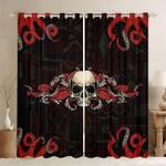 scary skull red octopus skull red pattern shower curtain skull blackout window curtains 100 polyester 41 7 107 9 0