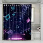 sci fi futuristic place cyberpunk 2077 shower curtains 0
