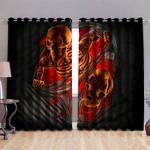 screaming skulls from the scratch black theme blackout curtain halloween gift decor blackout window curtains 100 polyester 417 1079 1 0