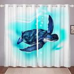 sea turtle swimming window curtain turtles lover living room decor blackout window curtains 100 polyester 41 7 107 9 0
