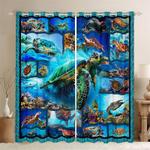 sea turtle under the ocean sea turte curtain turtle lovers gift blackout window curtains 100 polyester 41 7 107 9 0