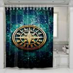 seattle mariners glitter logo shower curtains 0