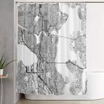 seattle white map shower curtain 0