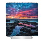 serene sunset shower curtain 0