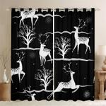 shade of running deer in snow blackout curtains gift idea christmas blackout window curtains 100 polyester 41 7 107 9 0