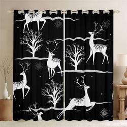 Shade Of Running Deer In Snow Blackout Curtains Gift Idea Christmas