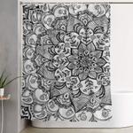 shades of grey mono floral doodle shower curtain 0