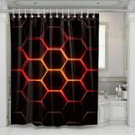 shadow hexagon glow shower curtains 0