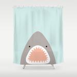 shark attack shower curtain 0
