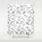 shark filled waters shower curtain 0
