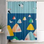 shark park shower curtain 0