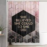 she believed she could grey pink shower curtain 0