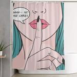 she says shhh shower curtain 0