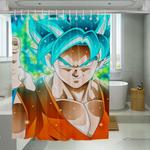 shining goku dragon ball shower curtains 0
