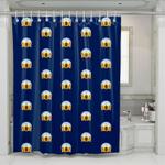 shocked emoticons blue shower curtains 0