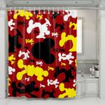 silhouette mickey mouse red shower curtains 0