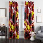 silhouette mickey mouse red window curtain 0