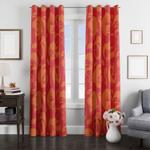 silhouette of red dragons window curtain 0