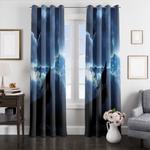 silhouette of wolf window curtains 0