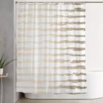 simply brushed lines white gold sands on white shower curtain 0