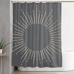 simply sunburst in white gold sands on storm gray shower curtain 0