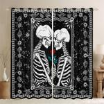 skeleton couple at night portrait blackout curtains halloween vibe couple room blackout window curtains 100 polyester 41 7 107 9 0
