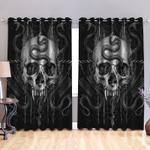 skull blackout snakes all over curtain idea gift halloween night decor blackout window curtains 100 polyester 417 1079 1 0