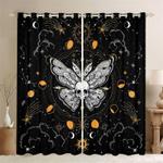 skull butterfly moon blackout curtains halloween skull wings curtains skull lovers gift idea blackout window curtains 100 polyester 41 7 107 9 0