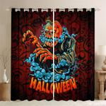 skull halloween pumpkin death pattern curtain happy halloween blackout window curtains 100 polyester 41 7 107 9 0