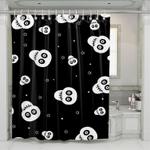 skull pattern cute monochrome shower curtains 0