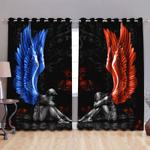 skull window curtains red and blue angel wings husband wife couple gift blackout window curtains 100 polyester 417 1079 0