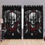 skull window curtains roses skull art printed day of the dead halloween decor blackout window curtains 100 polyester 417 1079 0