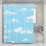 sky blue illustration shower curtains 0