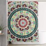 sloth yoga medallion shower curtain 0