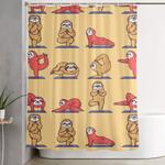 sloth yoga shower curtain 0