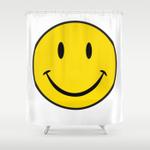 smiley happy face shower curtain 0