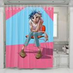 smoking gorillaz band shower curtains 0