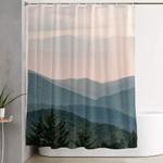 smoky mountain pastel sunset shower curtain 0
