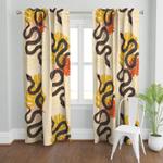 snake leaves pattern blackout curtain snake pattern curtain home decor gift for snake lovers blackout window curtains 100 polyester 41 7 107 9 0