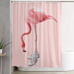 sneaker flamingo shower curtain 0
