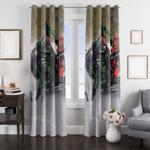 snow racing obstacle window curtain 0