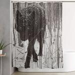snow wolf shower curtain 0