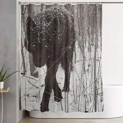 Snow Wolf Shower Curtain Set Bathroom Set For Bathroom Decor Best Gift For Friends